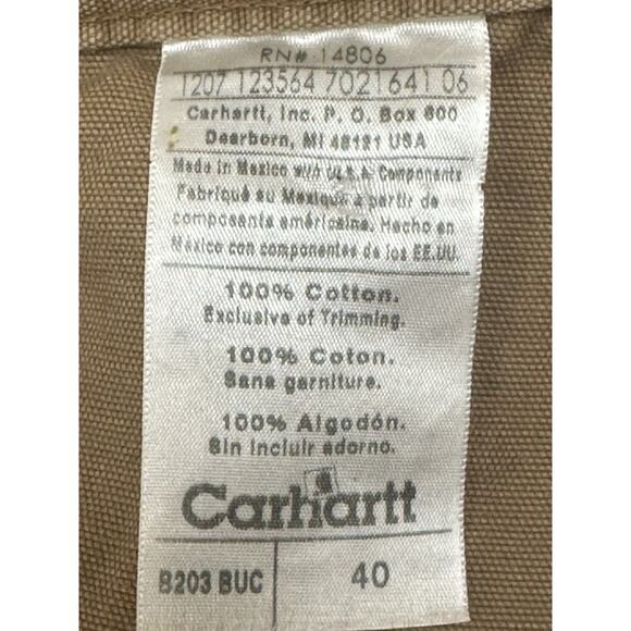 Carhartt B203 BUC (Buckskin) Brown Canvas Cargo Work Shorts Size 40 Mens - Picture 6 of 7